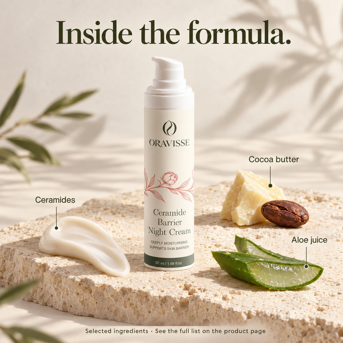 Ceramide Barrier Night Cream formula ingredients